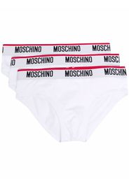 Moschino Set di tre slip con logo - Bianco