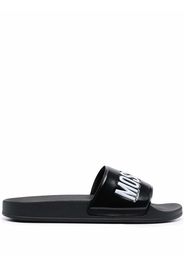 Moschino logo-print slides - Nero