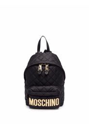 Moschino logo-plaque quilted backpack - Nero