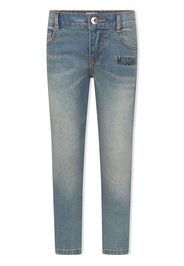 Moschino Kids mid-rise slim-fit jeans - Blu