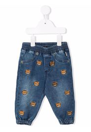 Moschino Kids embroidered Teddy Bear jeans - Blu