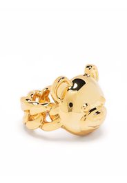 Moschino teddy bear-detail chain-link ring - Oro