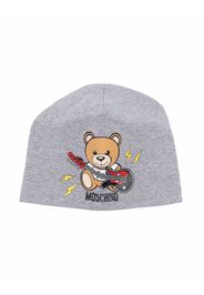 Moschino Kids Teddy Bear print beanie - Grigio