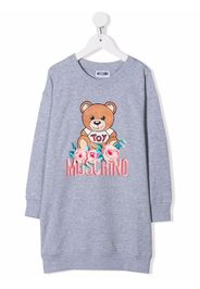 Moschino Kids Toy Bear print dress - Grigio