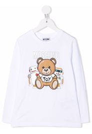 Moschino Kids logo-print long-sleeve T-shirt - Bianco