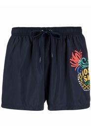 Moschino graphic-print swim shorts - Blu