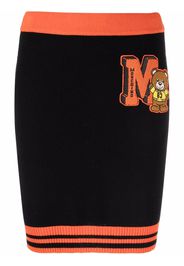 Moschino collegiate-logo knitted skirt - Nero