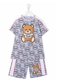 Moschino Kids Shorts con stampa Teddy Bear - Grigio