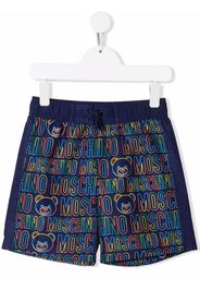 Moschino Kids Costume da bagno con logo - Blu