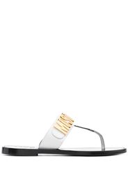 Moschino logo-lettering flip-flops - Bianco