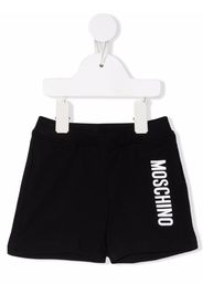 Moschino Kids logo-print track shorts - Nero