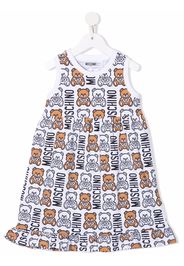 Moschino Kids all-over logo-print dress - Bianco