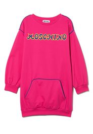 Moschino Kids Abito modello maglione con ricamo - Rosa