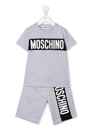 Moschino Kids Set top e shorts con stampa - Grigio