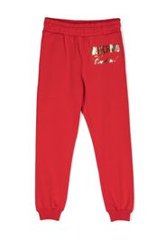 Moschino Kids Pantaloni sportivi con stampa - Rosso