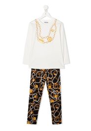 Moschino Kids Set T-shirt e leggings Toy Necklace - Bianco