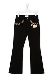 Moschino Kids chain-link print detail trousers - Nero