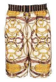 Moschino Teddy-print silk shorts - Toni neutri