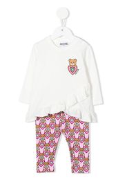 Moschino Kids teddy bear-logo tracksuit set - Bianco