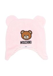 Moschino Kids logo-embroidered beanie hat - Rosa