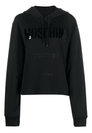 Moschino logo-print cropped hoodie - Nero