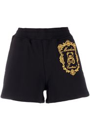 Moschino logo-embroidered cotton shorts - Nero