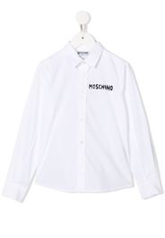 Moschino Kids logo-print long-sleeve shirt - Bianco