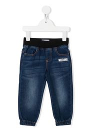 Moschino Kids Pantaloni denim con stampa - Blu