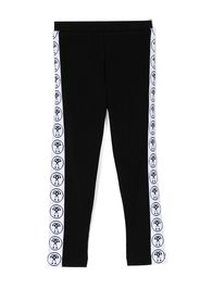 Moschino Kids Pantaloni sportivi con banda logo - Nero