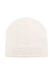 Moschino Kids embroidered-logo wool-blend beanie - Toni neutri