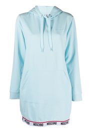 Moschino logo-print detail hooded dress - Blu