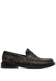 Moschino logo-print loafers - Marrone