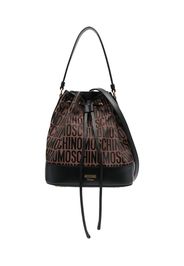 Moschino Borsa a secchiello con logo - Marrone