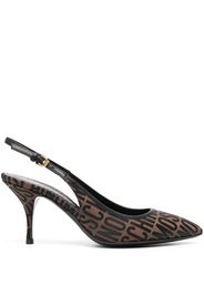 Moschino Pumps con logo jacquard 80mm - Marrone