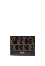 Moschino monogram logo stamp bi-fold wallet - Marrone