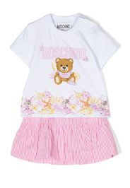 Moschino Kids Gonna a righe con ruches - Rosa