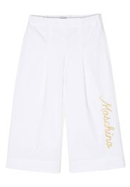 Moschino Kids Pantaloni con ricamo - Bianco