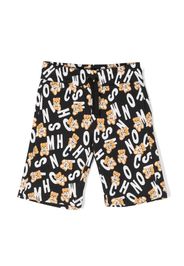 Moschino Kids Shorts con stampa Teddy - Nero