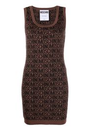 Moschino logo intarsia-knit mini dress - Marrone