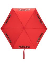 Moschino logo-print umbrella - Rosso