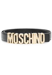 Moschino Cintura con decorazione di cristalli - Nero