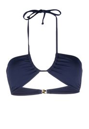 Moschino Top bikini con scollo all'americana - Blu