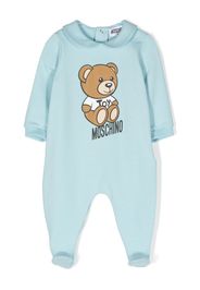 Moschino Kids Teddy Bear cotton pajamas - Blu