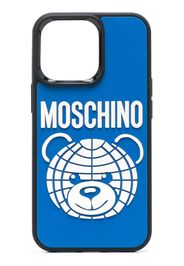 Moschino Teddy Bear motif iPhone 13 Pro case - Blu