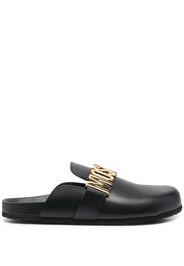 Moschino logo-lettered closed-toe sandals - Nero