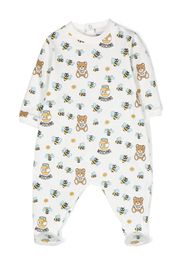 Moschino Kids Teddy Bear print pajamas - Bianco