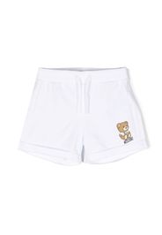 Moschino Kids Teddy Bear-print drawstring shorts - Bianco