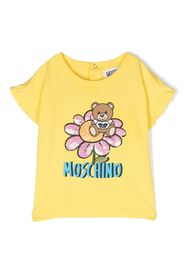 Moschino Kids sequin-embellished logo-print T-shirt - Giallo