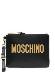 Moschino logo-print clutch bag - Nero