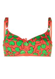 Moschino graphic-print clasp-fastening bra - Rosso